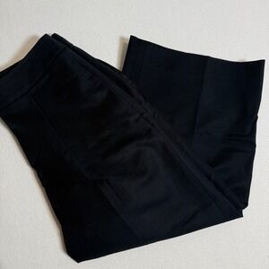 Kate Spade Cropped Wide Leg Pants High Waist Black Career Black‎ Womens Size 0